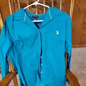 Teal Button Up